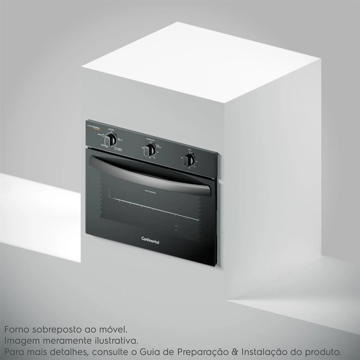 Kit Forno Elétrico de Embutir 50 Litros Continental - Preto OC4EM + Micro-ondas de Embutir 34 Litros - Preto ME3EP 220V