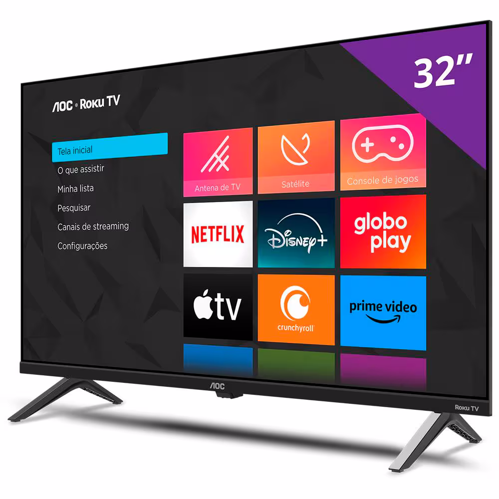 Smart TV LED 32" HD AOC 32S5045 Roku TV Bivolt