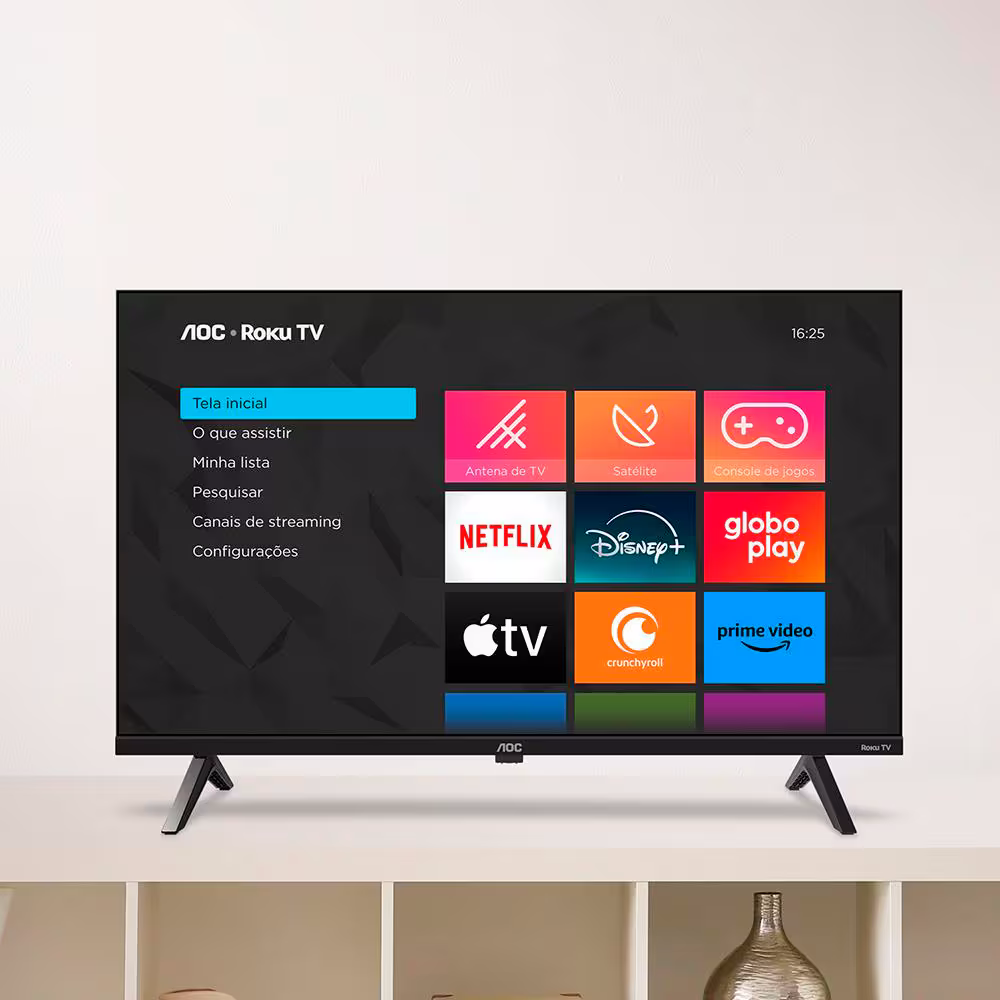 Smart TV LED 32" HD AOC 32S5045 Roku TV Bivolt