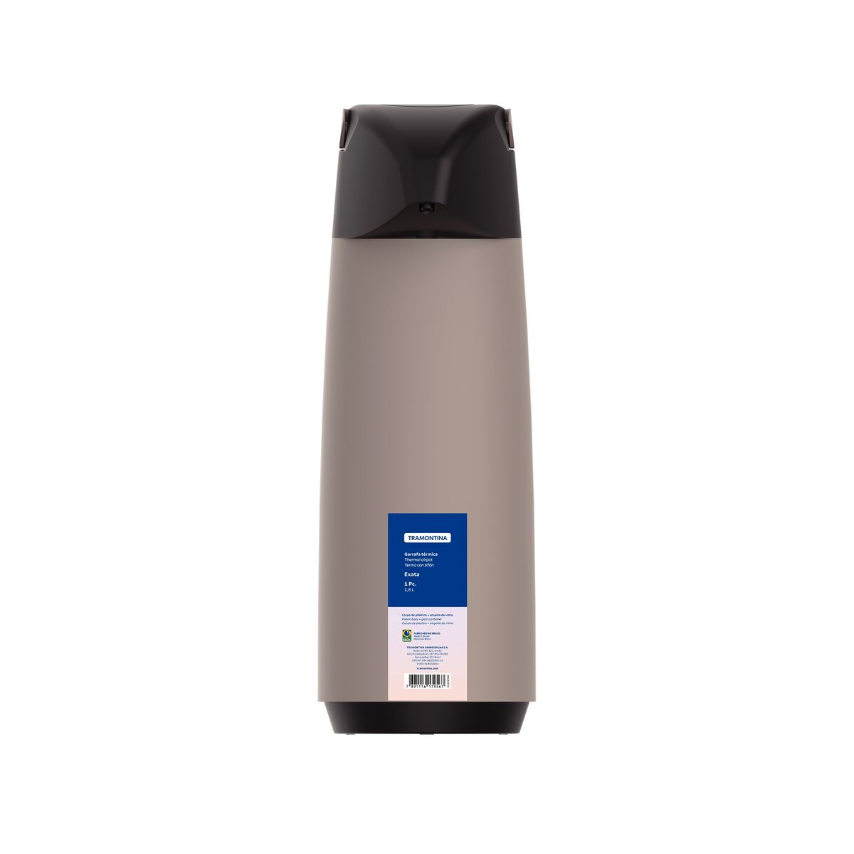 Garrafa Térmica Tramontina Exata  1,8 Litros com Ampola de Vidro Bege