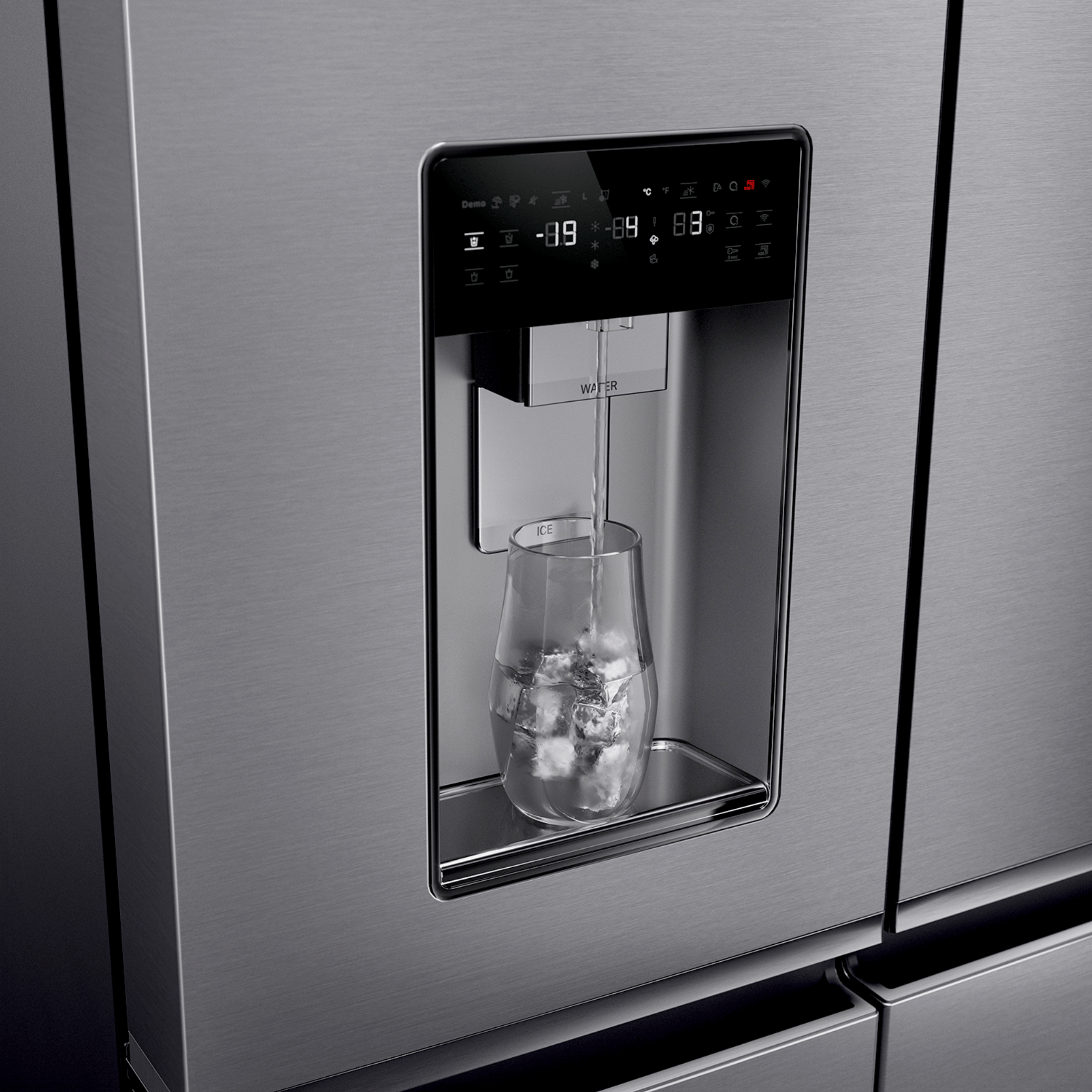Refrigerador Brastemp 591L BRO90MK MultiDoor Inverter Água e Gelo na Porta Cor Inox 220V