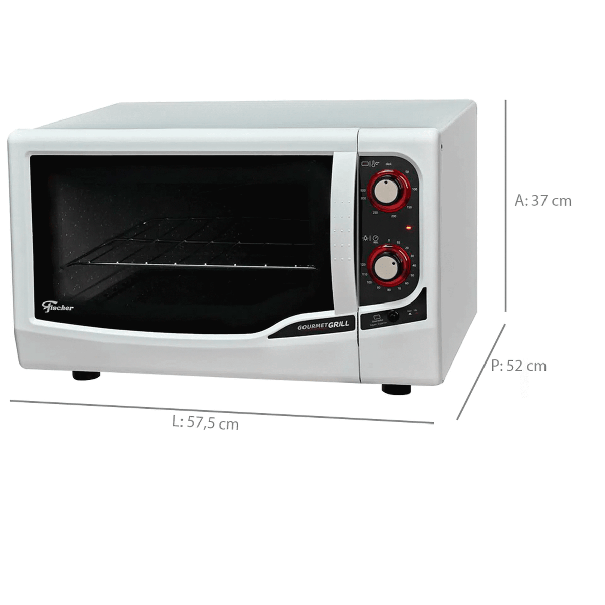 Forno Elétrico de Bancada Fischer 44L Gourmet com Grill Branco 220V