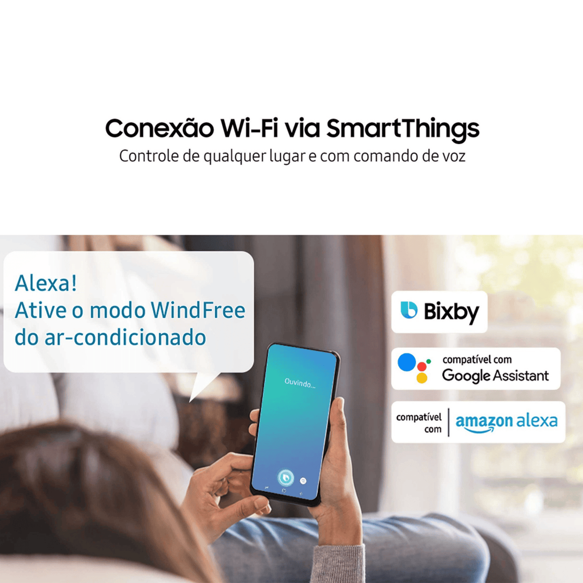 Ar-Condicionado Split Inverter Samsung 24000 BTUs WindFree AI Wi-fi Frio Branco 220V