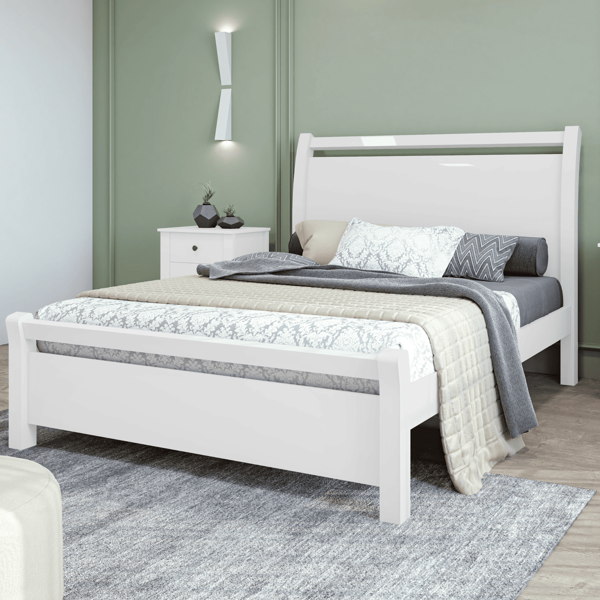 Cama Reali Casal Lopas 140cm Branco