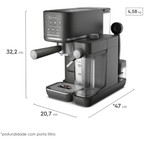 Cafeteira Espresso Electrolux ECM70 Experience com Vaporizador de Leite Black 220V