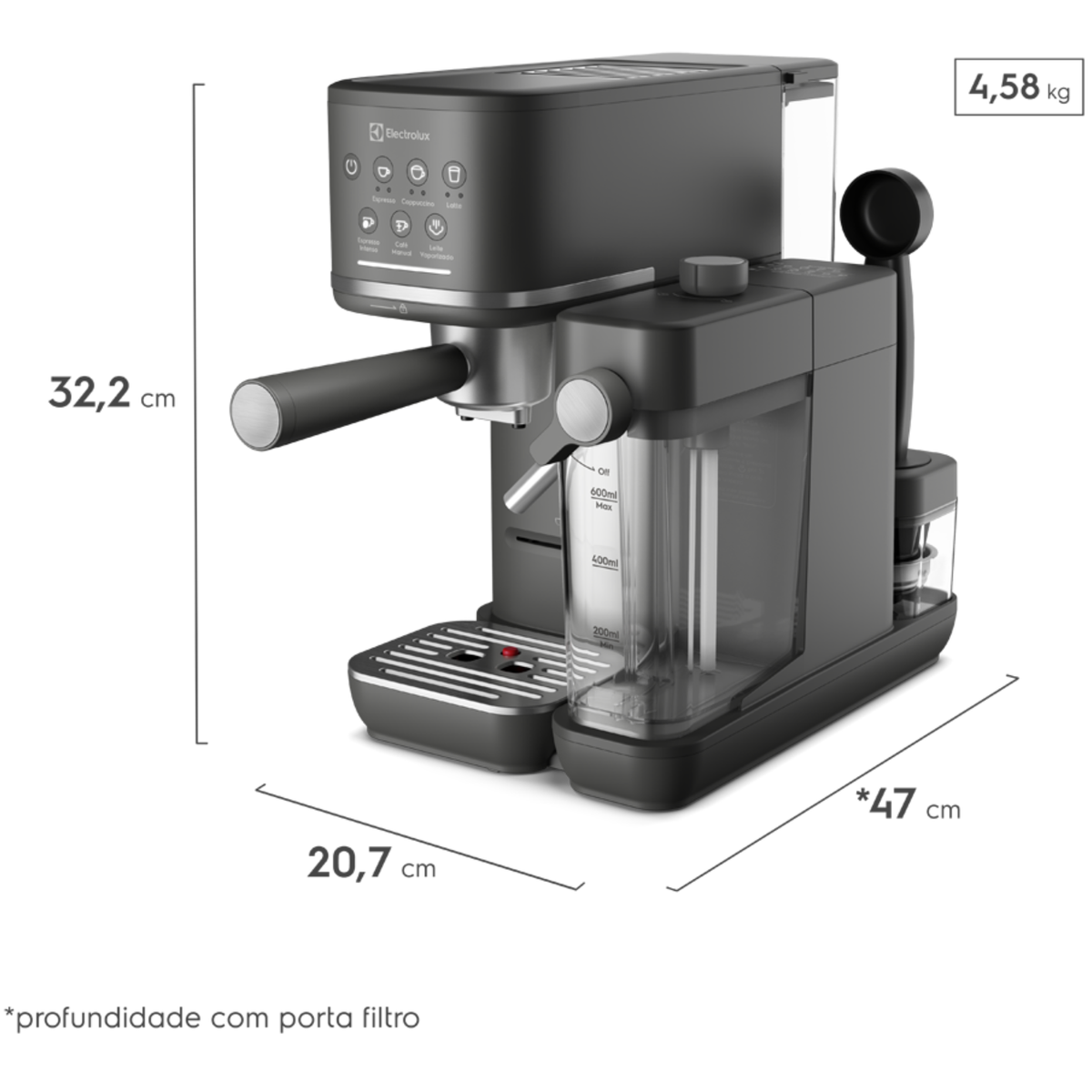 Cafeteira Espresso Electrolux ECM70 Experience com Vaporizador de Leite Black 220V