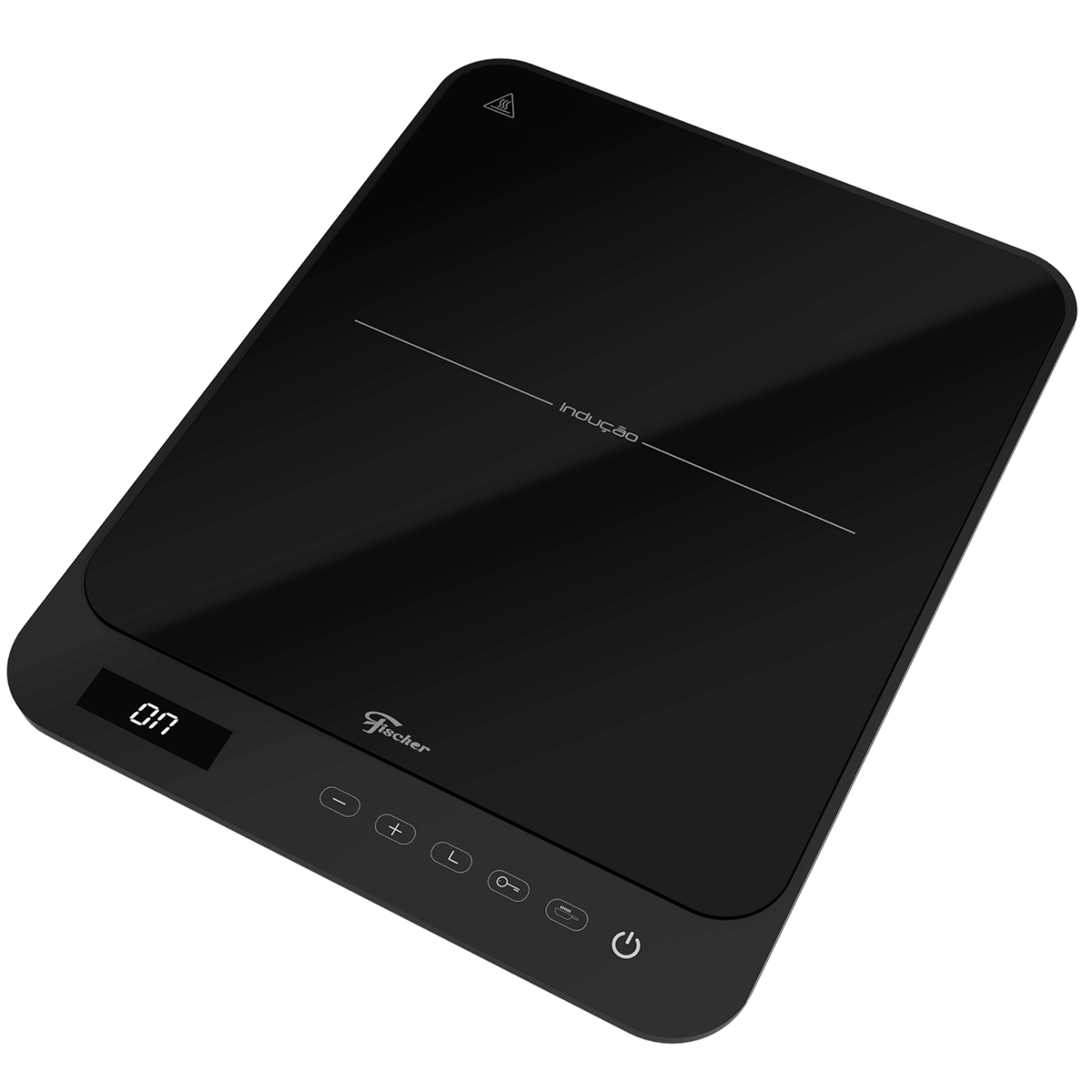 Cooktop Indução Portátil Fischer 1 Boca Mesa Vitrocerâmica Touch Screen Preto Bivolt