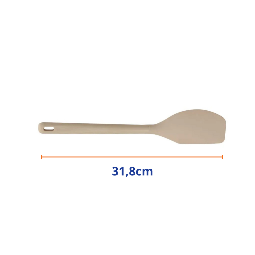 Espatula Silicone Florarte Saara 31,8cm Cabo Canelado  Bege