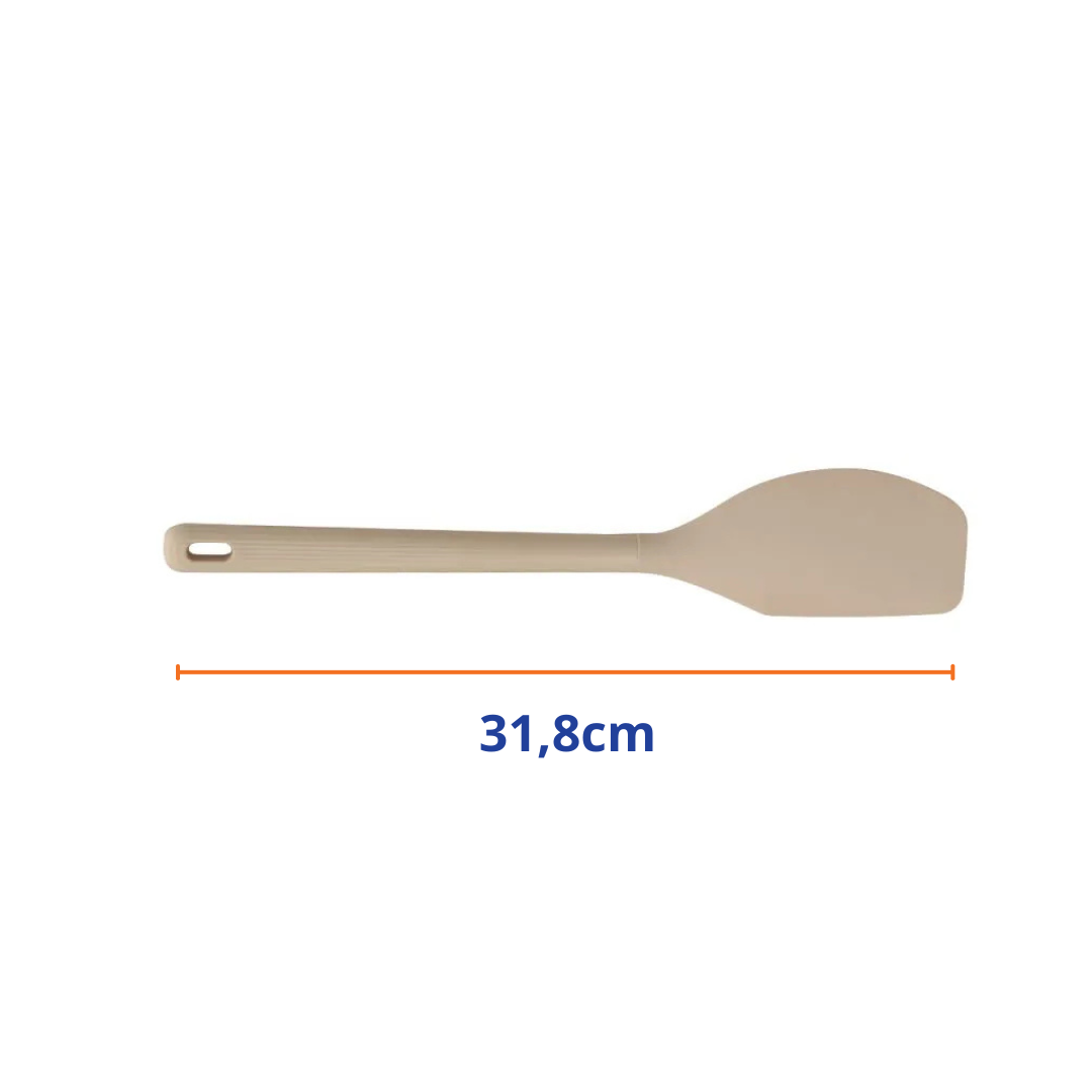 Espatula Silicone Florarte Saara 31,8cm Cabo Canelado  Bege