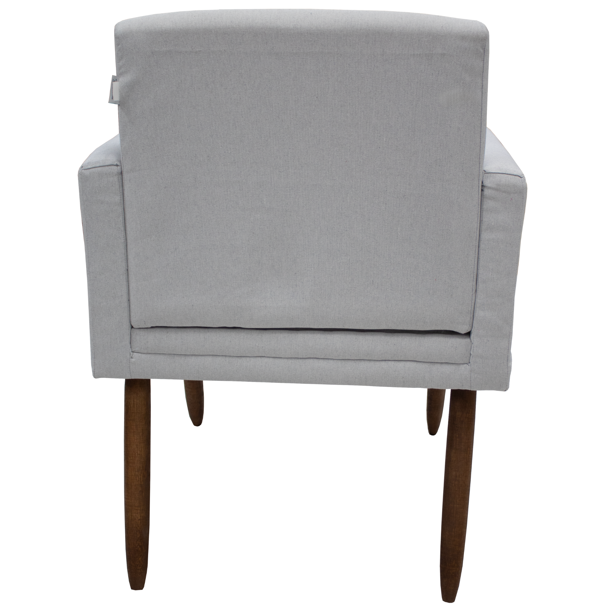 Poltrona Fênix 63cm Maramadan Pé Palito Mel Linho Cinza