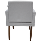 Poltrona Fênix 63cm Maramadan Pé Palito Mel Linho Cinza
