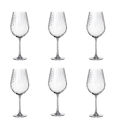 Jogo de 6 Taças para Vinho de Cristal Ecológico Columba Optic 850ml