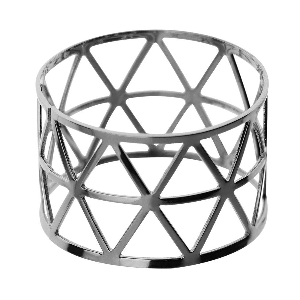Jogo com 4 Anéis Full Fit p/ Guardanapo em Ferro 4,5x2,9cm Prata