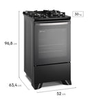 Fogão 4 Bocas Electrolux Efficient FE4GP com PerfectCook e Mesa de Vidro Preto Bivolt