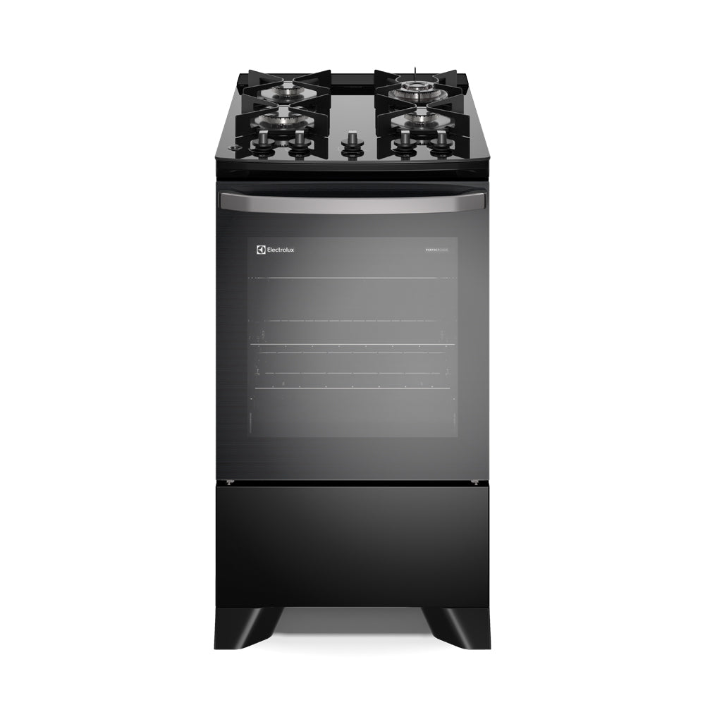 Fogão 4 Bocas Electrolux Efficient FE4GP com PerfectCook e Mesa de Vidro Preto Bivolt