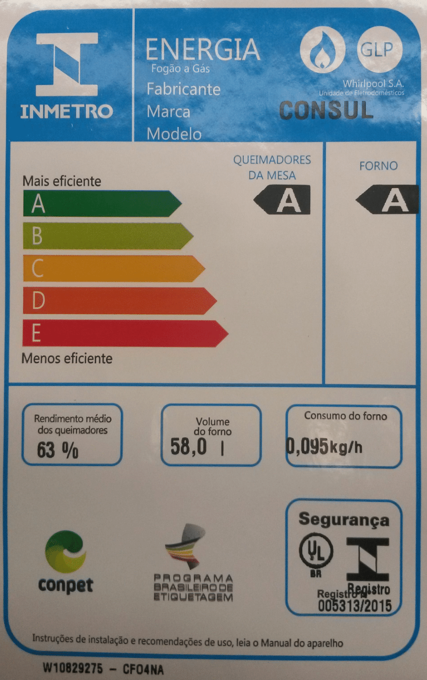 Fogão 4 Bocas Consul CFO4N Piso Inox Bivolt