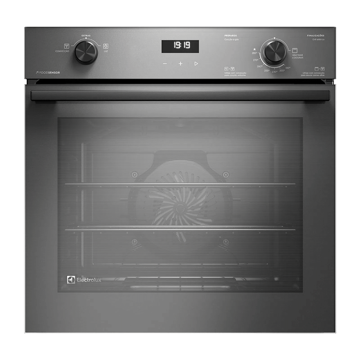 Forno de Embutir a Gás Electrolux 80L OE8GF Experience com Convecção e Grill Cinza 220V