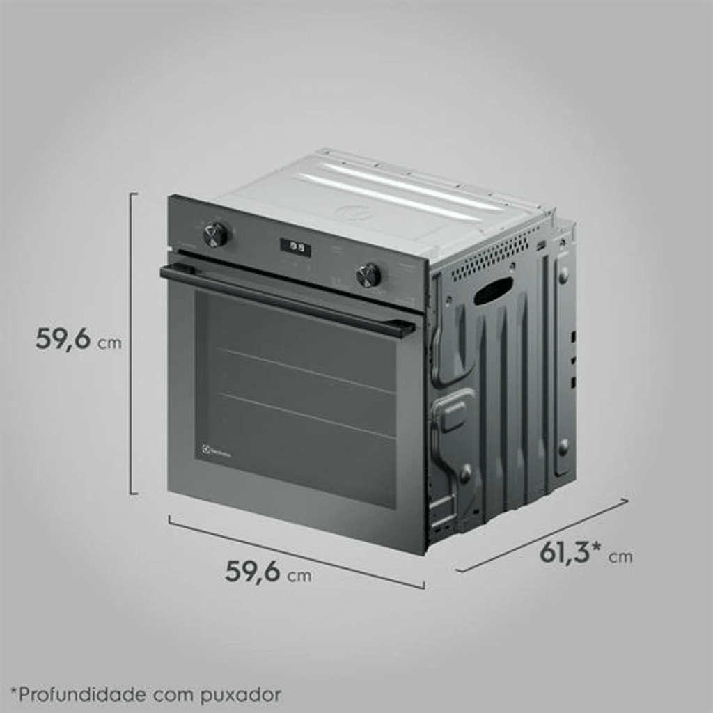 Forno de Embutir a Gás Electrolux 80L OE8GF Experience com Convecção e Grill Cinza 220V