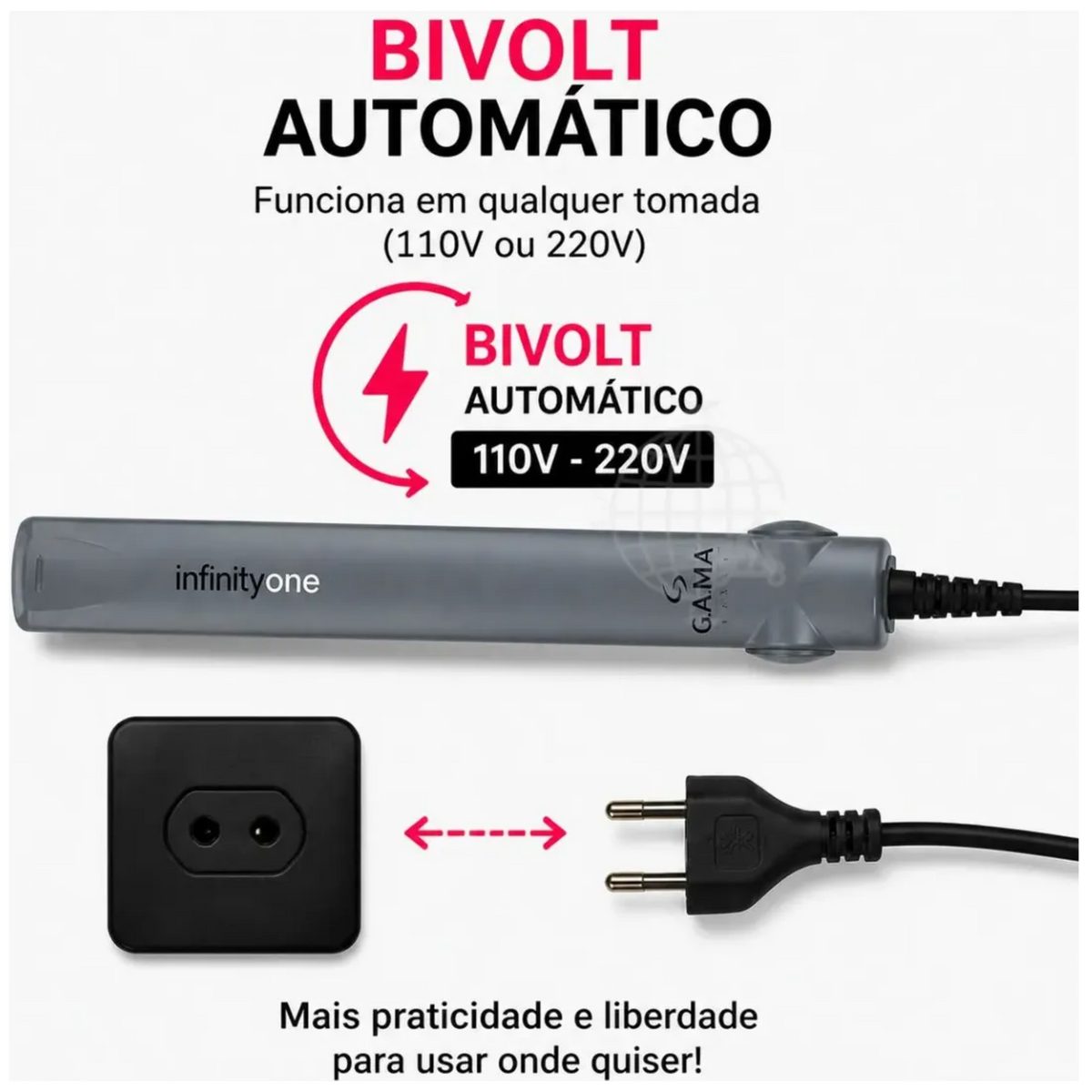Prancha Gama Cerâmica Infinity One 220°C Cinza 220V – Lojas Unilar