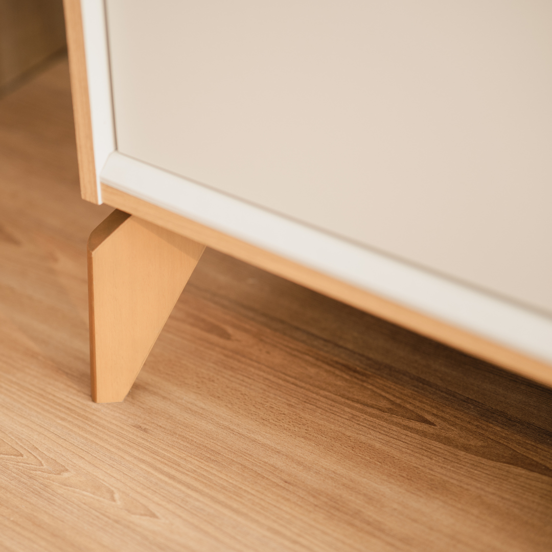 Balcão Buffet Aura Linea 140cm 3 Portas Tauari e Off White