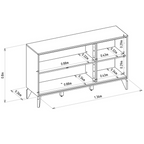 Balcão Buffet Aura Linea 140cm 3 Portas Tauari e Off White