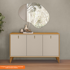 Balcão Buffet Aura Linea 140cm 3 Portas Tauari e Off White