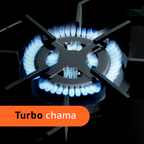 Fogão 5 Bocas Brastemp BFS5VCE Mesa de Vidro e Turbo Chama Preto Bivolt