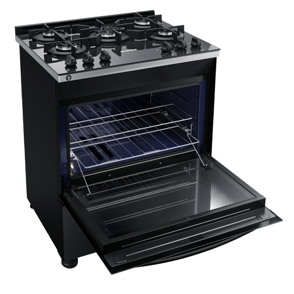 Fogão 5 Bocas Brastemp BFS5VCE Mesa de Vidro e Turbo Chama Preto Bivolt