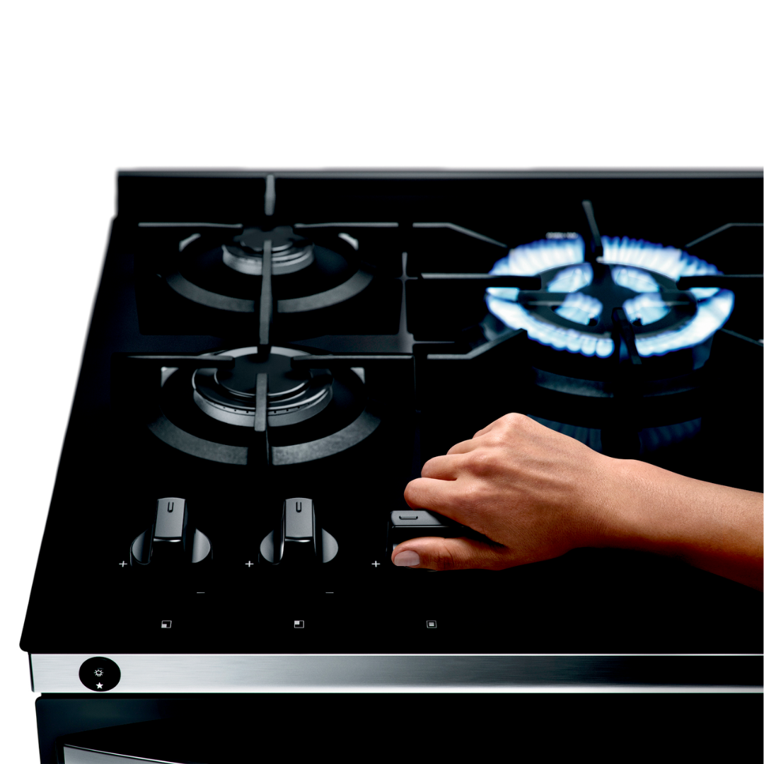 Fogão 5 Bocas Brastemp BFS5VCE Mesa de Vidro e Turbo Chama Preto Bivolt