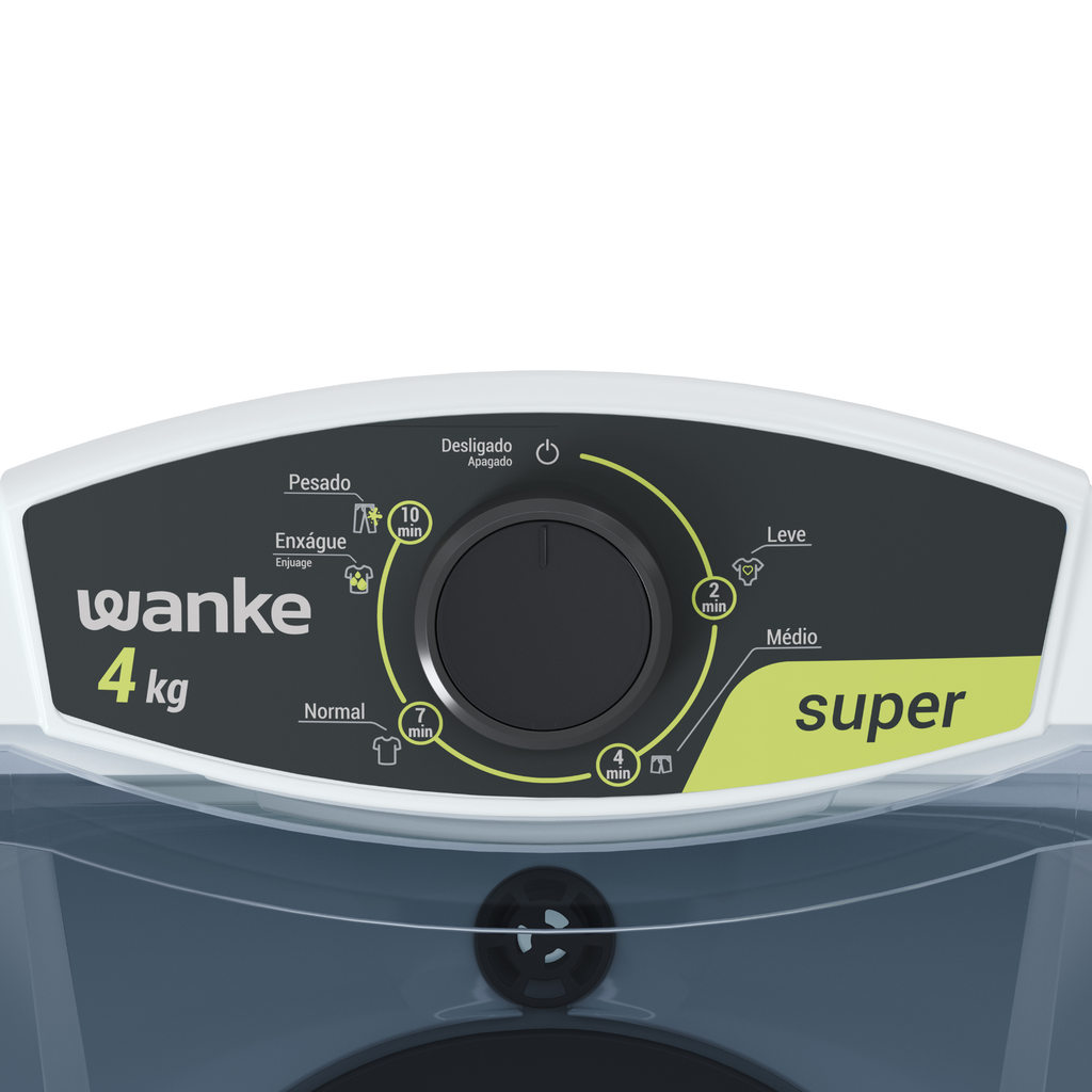 Lavadora de Roupas Wanke Super Lis Semi-Automática 4Kg Filtro de Fiapos Branco 220V