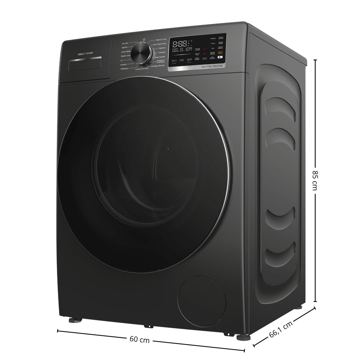 Lava e Seca Brastemp 14kg B= Smart BNO14AS Inverter Titanium 220V
