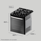 Fogão de Embutir 4 Bocas Electrolux Experience FE4EB com Mesa de Vidro PerfectCook360 Preto 220V