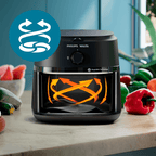 Fritadeira Elétrica Sem Óleo AirFryer 6,2L Philips Walita Preto 220V