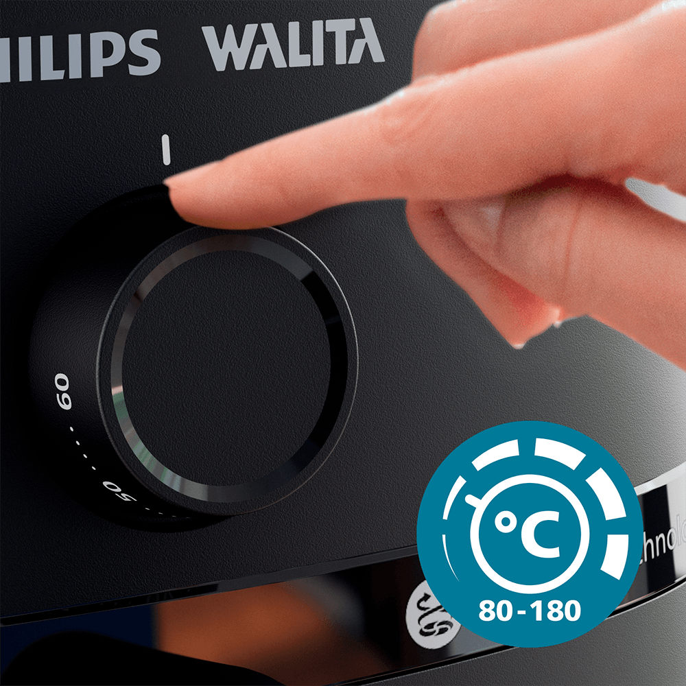 Fritadeira Elétrica Sem Óleo AirFryer 6,2L Philips Walita Preto 220V