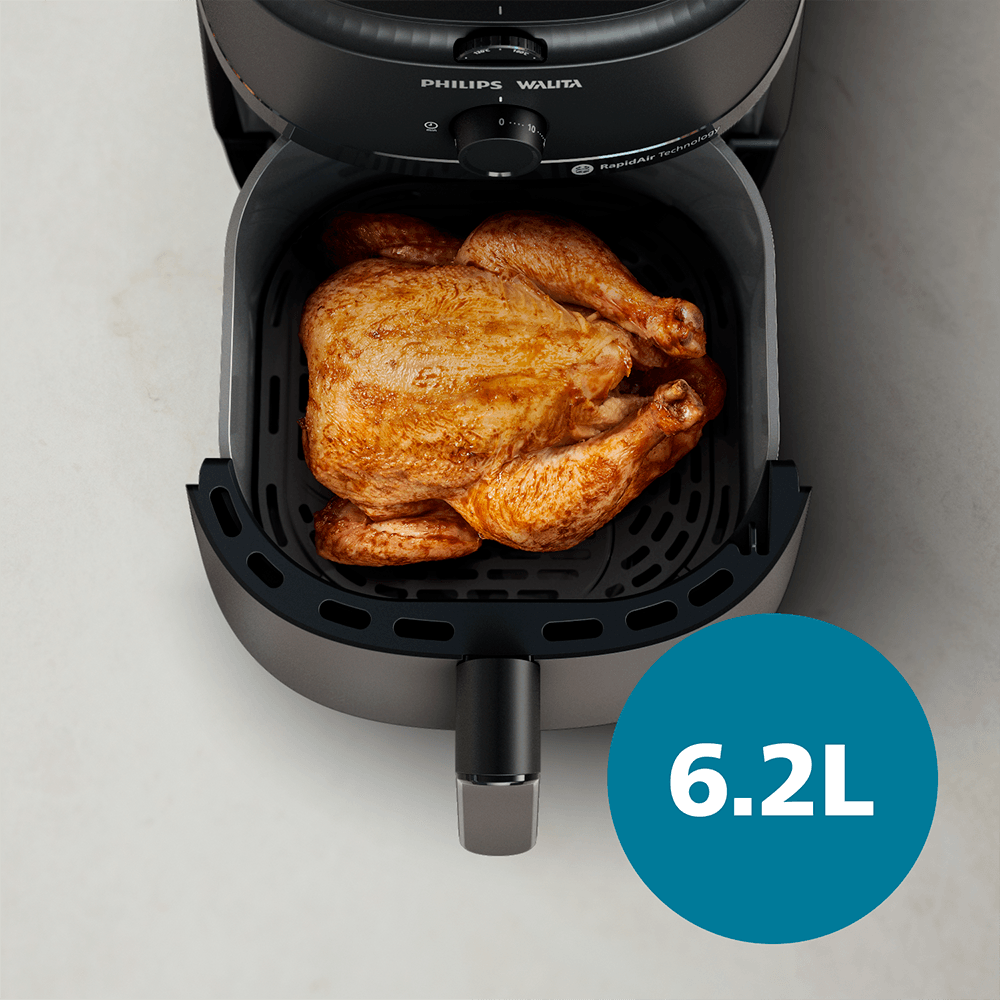 Fritadeira Elétrica Sem Óleo AirFryer 6,2L Philips Walita Preto 220V