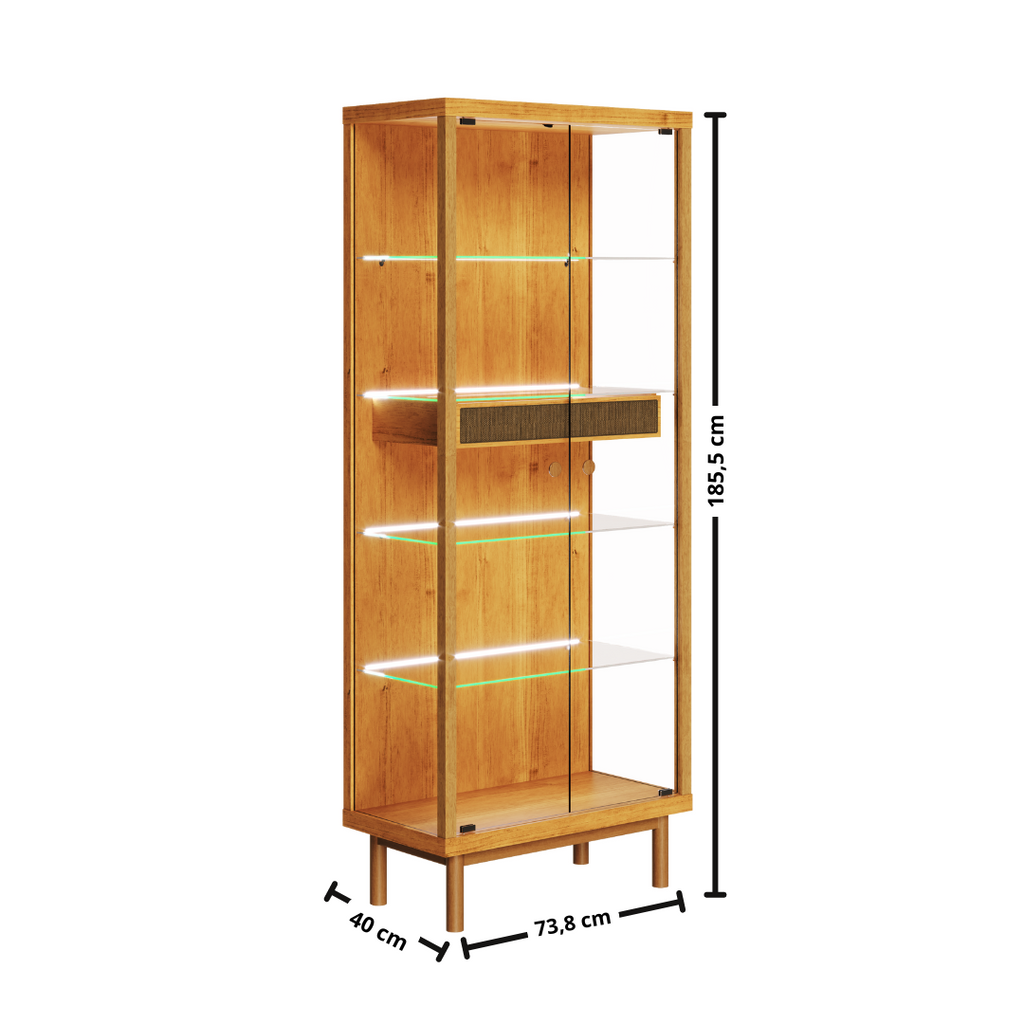 Cristaleira Dune com LED Imcal 74cm Nature