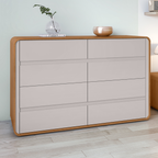 Cômoda Loop II Lopas 8 Gavetas 152cm Amêndoa e Off White