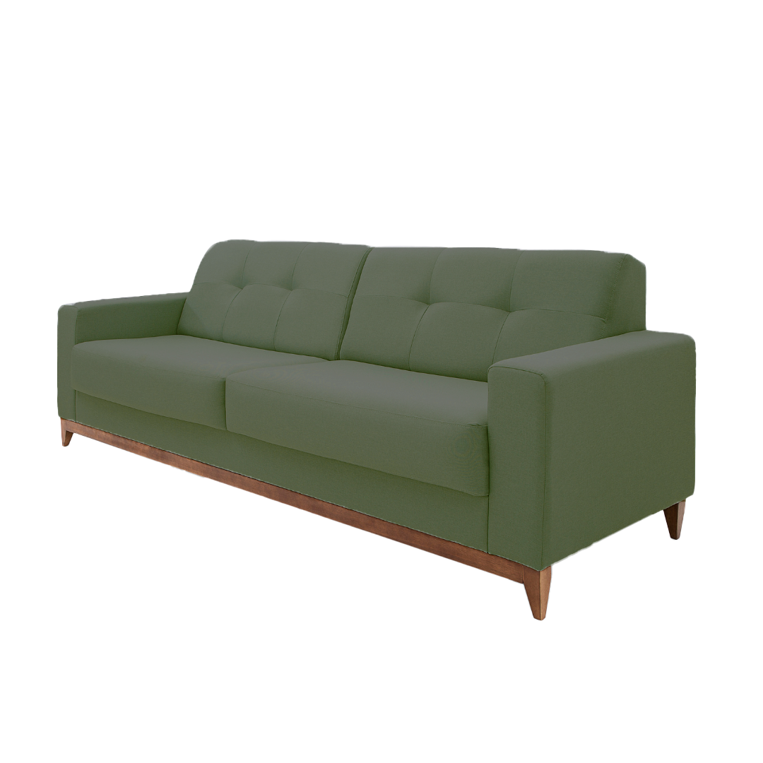 Sofá Living MH4219 210cm Herval 2 Assentos Base Madeira Verde