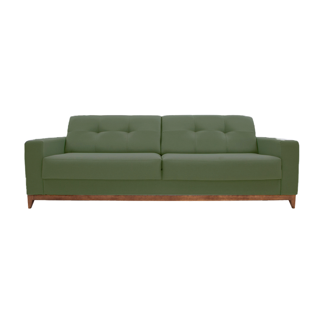 Sofá Living MH4219 210cm Herval 2 Assentos Base Madeira Verde