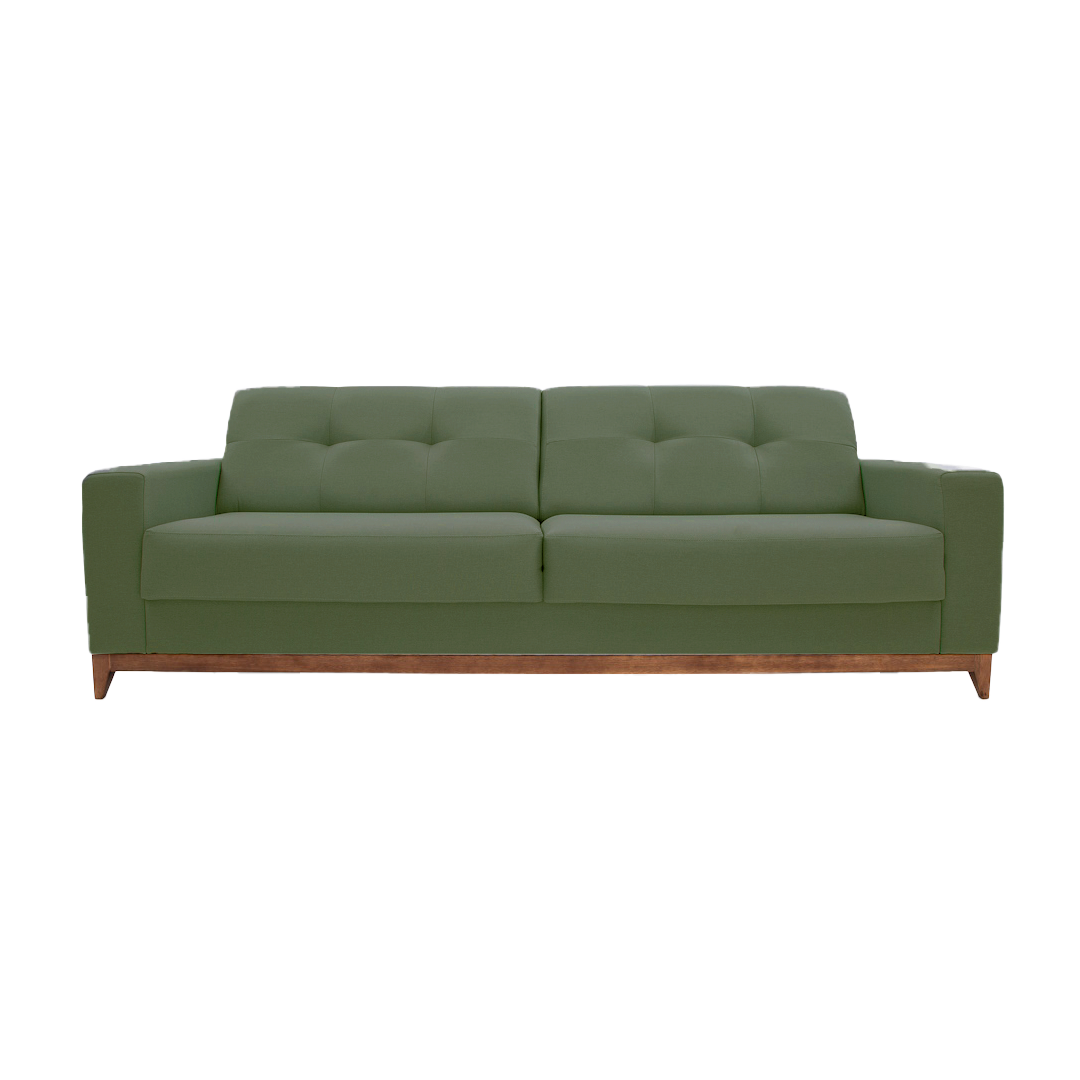 Sofá Living MH4219 210cm Herval 2 Assentos Base Madeira Verde