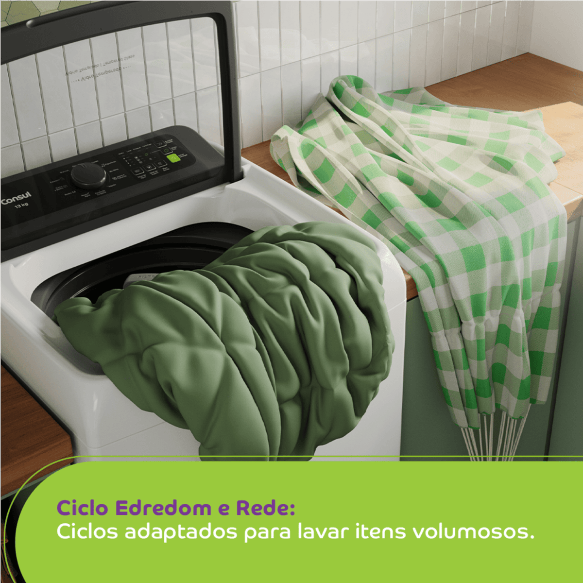Lavadora de Roupas Consul 13Kg CWN13AB Modo Eco Cesto Inox Branco 220V
