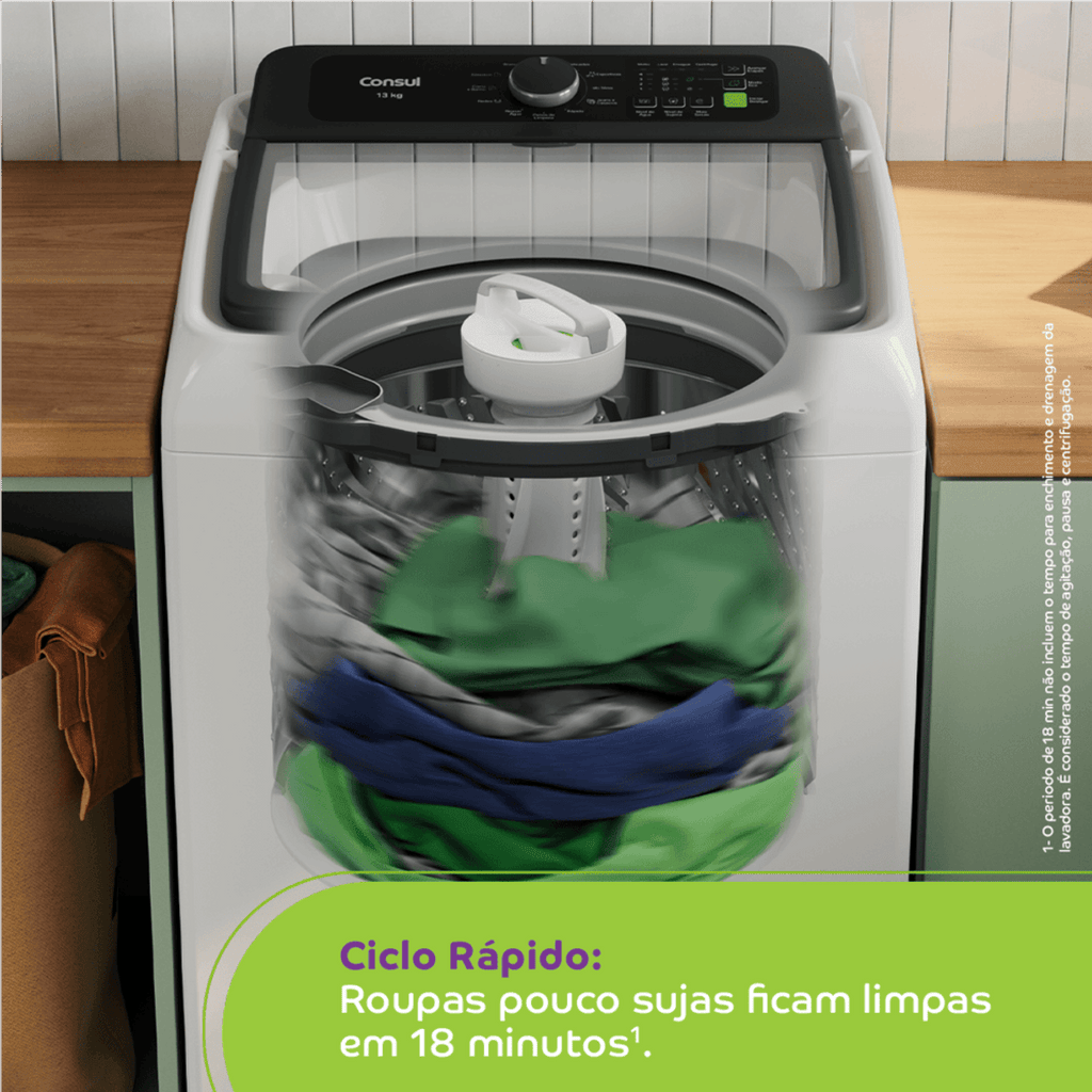 Lavadora de Roupas Consul 13Kg CWN13AB Modo Eco Cesto Inox Branco 220V