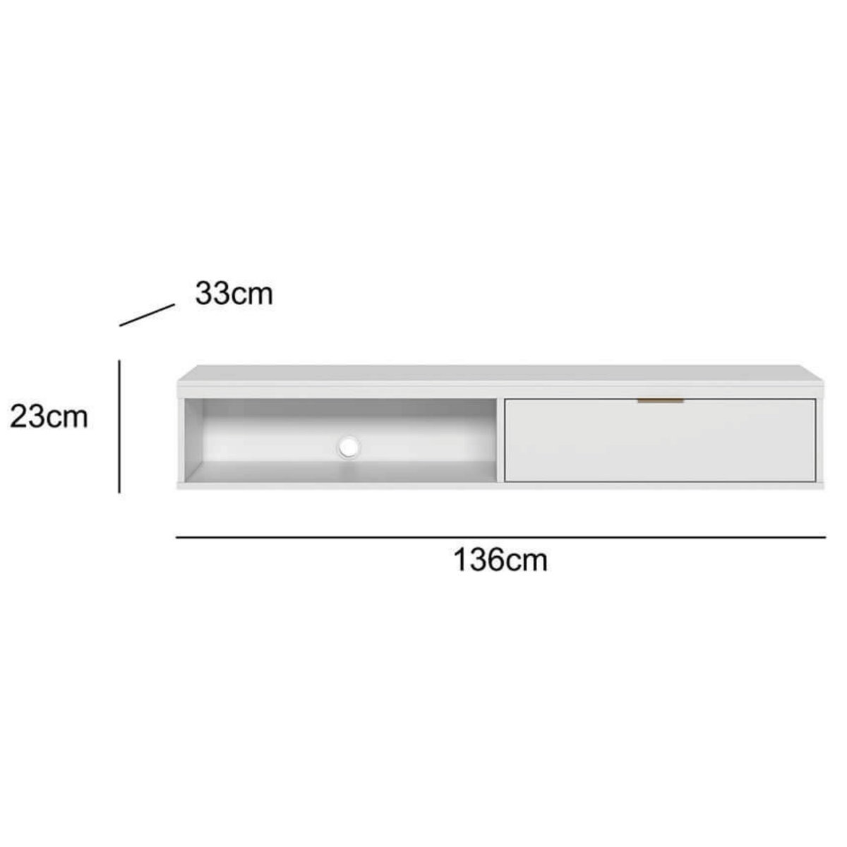 Nicho Suspenso Linea 136cm 1 Porta Nature e Off White