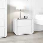 Mesa de Cabeceira Loop Lopas 55cm 2 Gavetas Branco