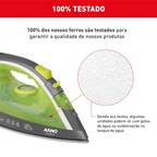 Ferro a Vapor Arno Ecogliss com Spray FEC1 Verde 220V