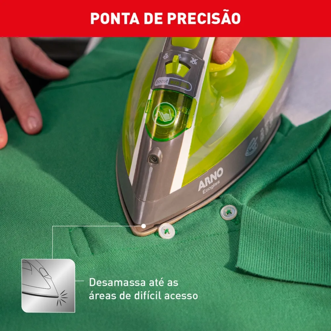 Ferro a Vapor Arno Ecogliss com Spray FEC1 Verde 220V