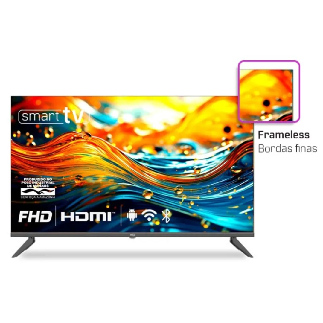 Smart TV LED 43" FHD HQ Frameless Slim Android Bivolt