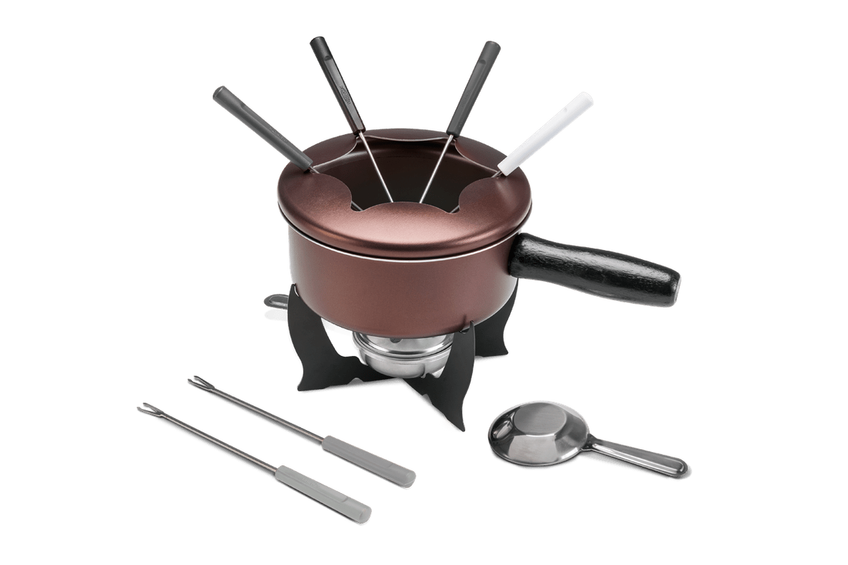 Kit Brinox 10 Peças para Fondue e Petiscos Marrom