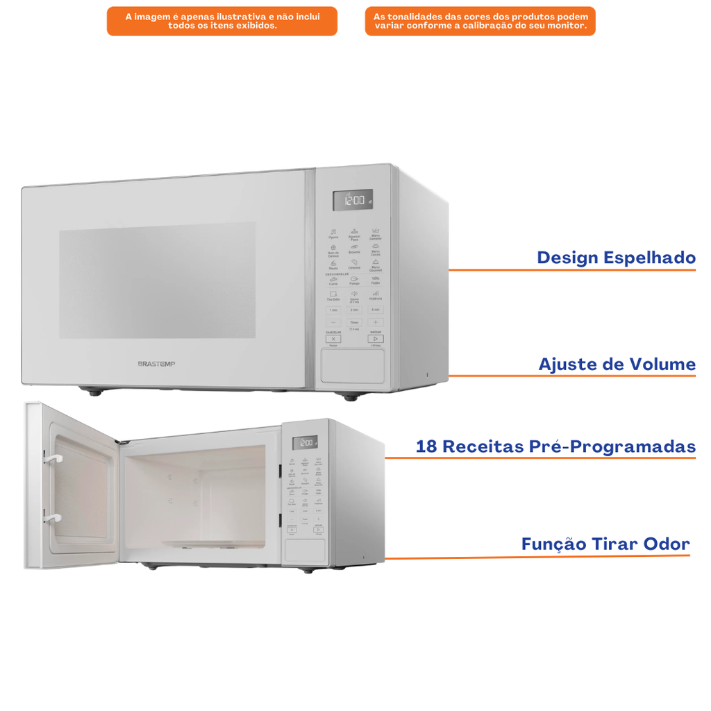 Micro-ondas Brastemp 32L Menu Gourmet BMS46AB Branco 220V