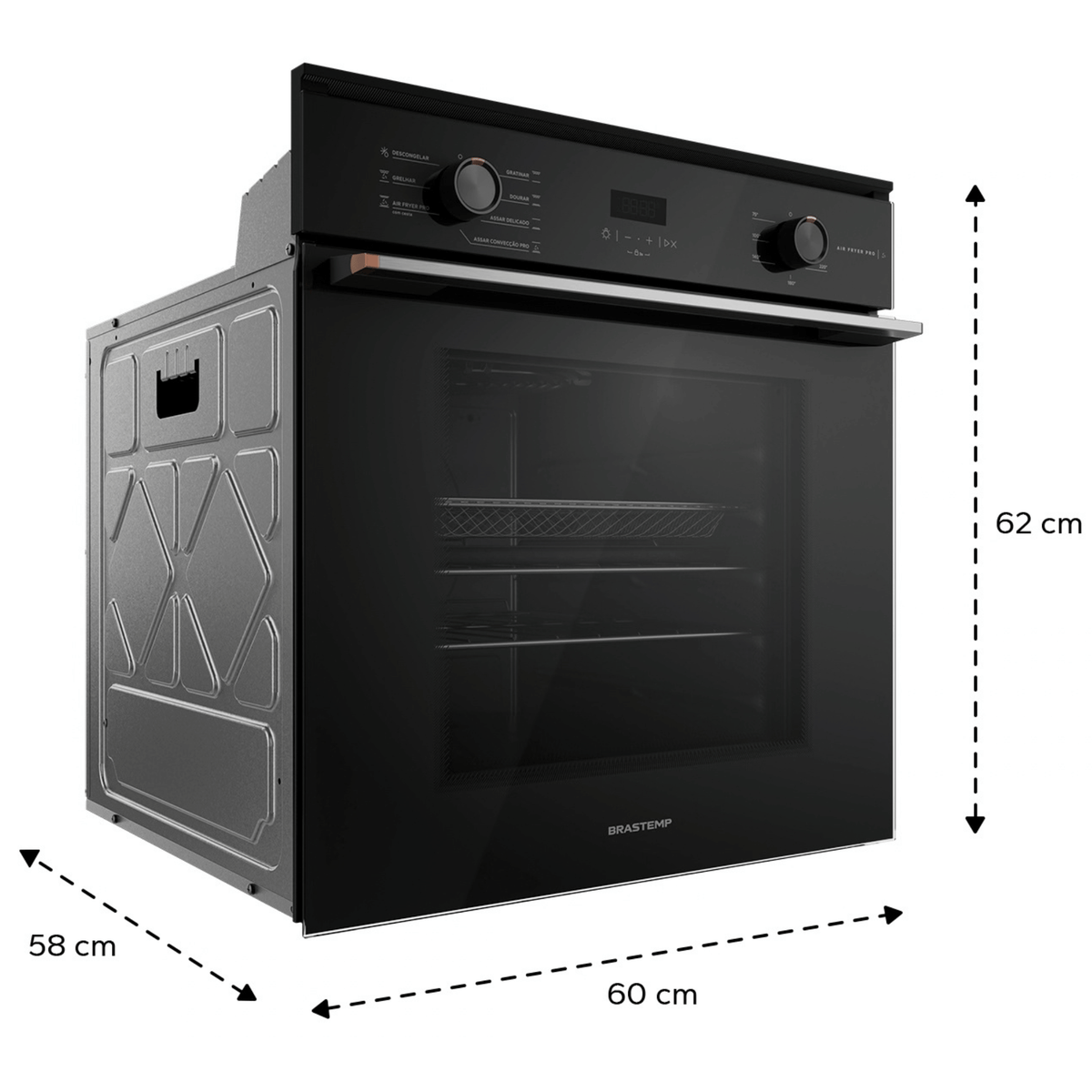 Kit Brastemp de Embutir Forno Elétrico 84L+Micro-ondas 32L Preto 220V